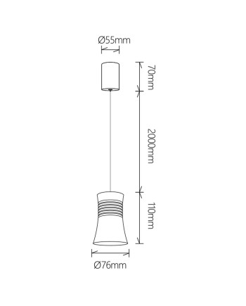 PAGODA * COLGANTE LED 12.5W 3000K BLANCO